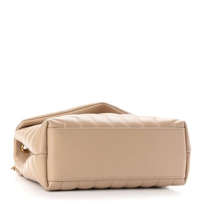 Saint Laurent Calfskin Y Quilted Monogram Small Loulou Chain Satchel Dark Beige 4 of 9