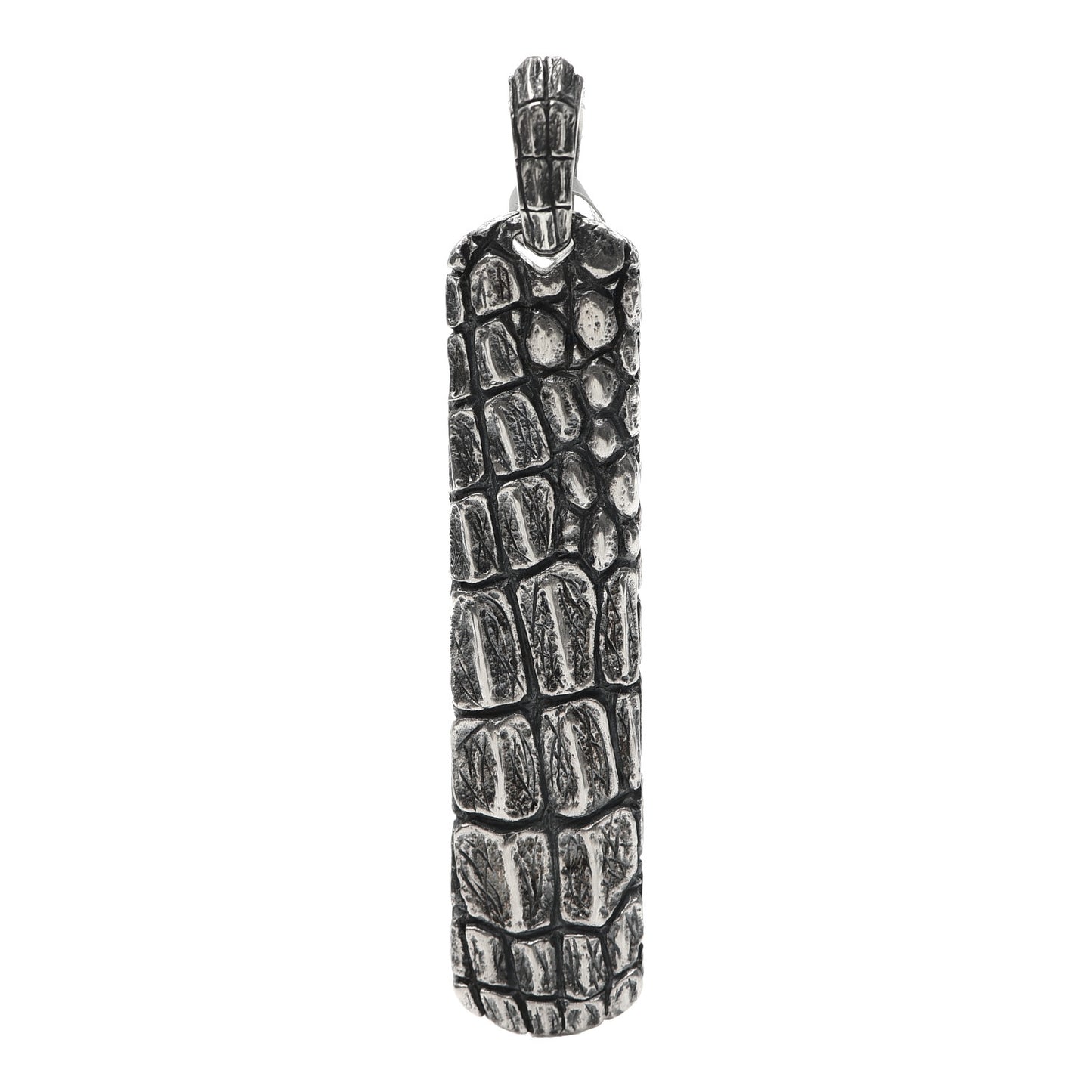 Sterling Silver Mens Naturals Gator Ingot Pendant
