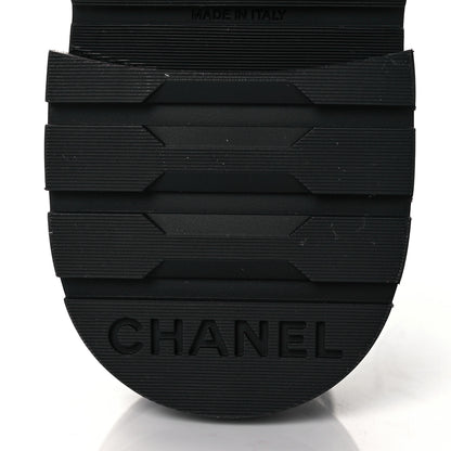 Chanel Shiny Calfskin Quilted Lace Up Combat Boots 35.5 Black 7 of 9