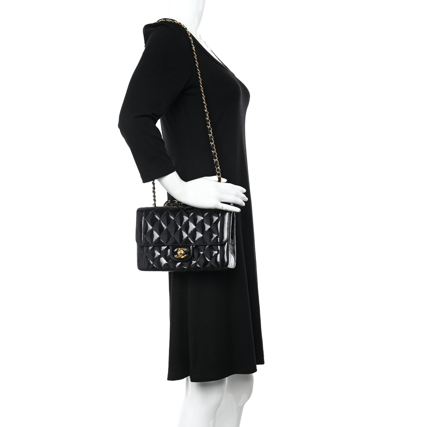 Chanel Patent Quilted Small Single Flap Black 2 of 18