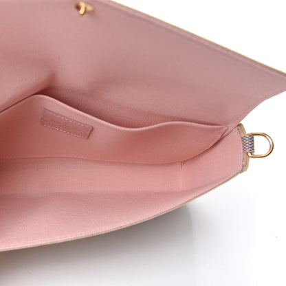 Louis Vuitton Damier Azur Pochette Felicie Chain Wallet Rose Ballerine 5 of 7