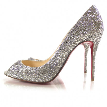 Christian Louboutin Swarovski Crystal Sexy Strass 100 Peep Toe Pumps 39.5 2 of 7