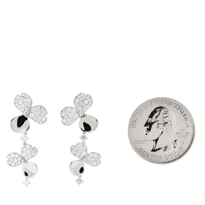 Tiffany Platinum Diamond Paper Flowers Cluster Drop Earrings 2 of 5