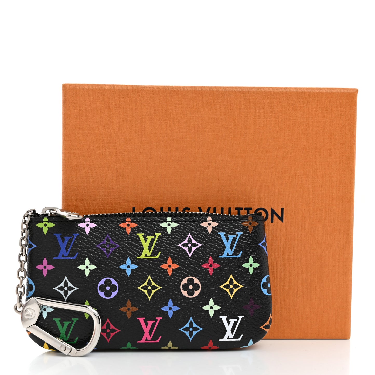 LV X TM Monogram Multicolor Key Pouch Black