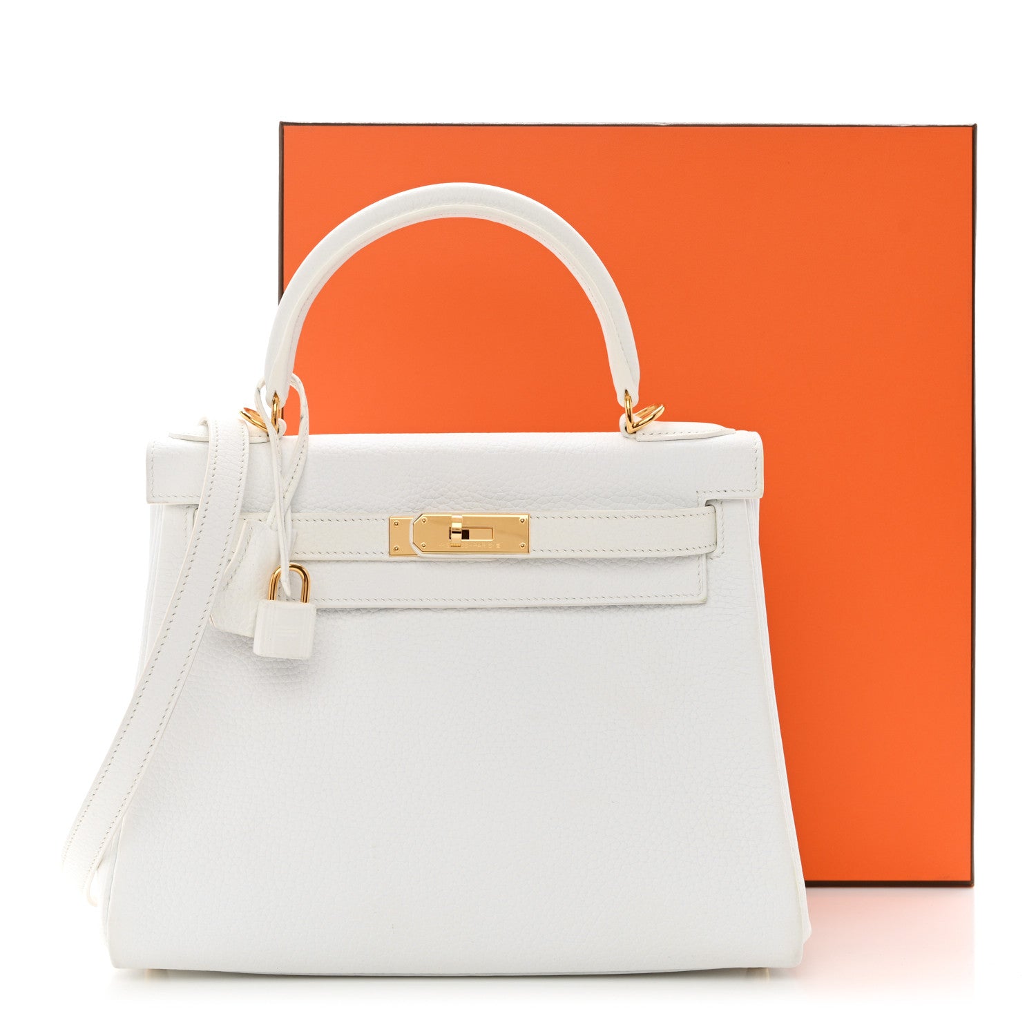 Hermes Taurillon Clemence Kelly Retourne 28 White 16 of 16