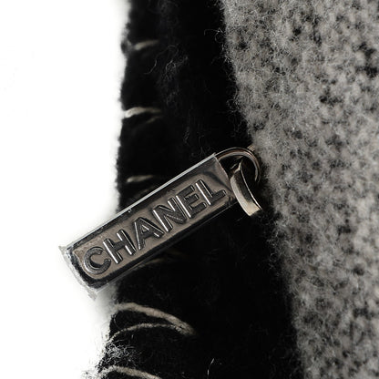 Chanel Merino Wool Cashmere CC Pillow Black Beige 4 of 4