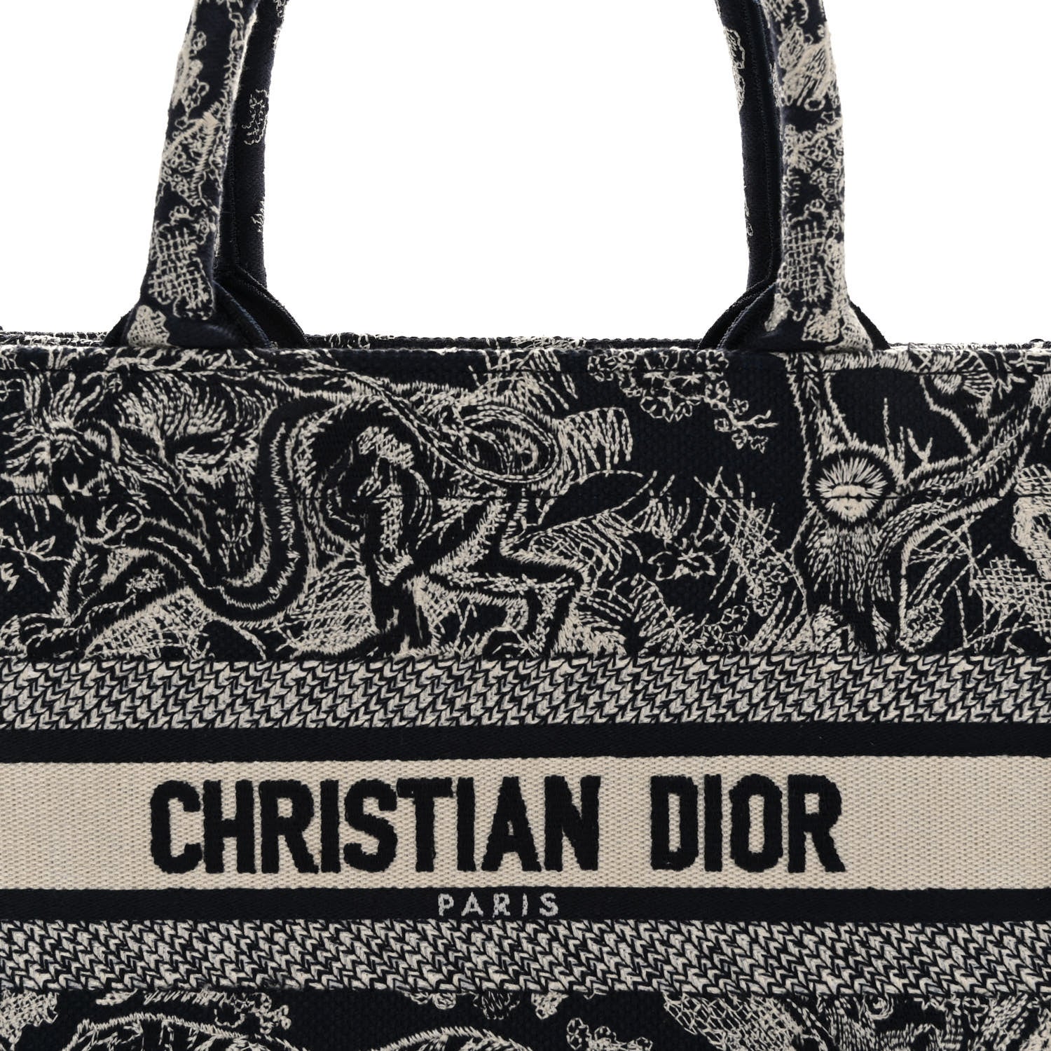 Christian Dior Canvas Embroidered Small Dioriviera Toile De Jouy Book Tote Blue 8 of 12