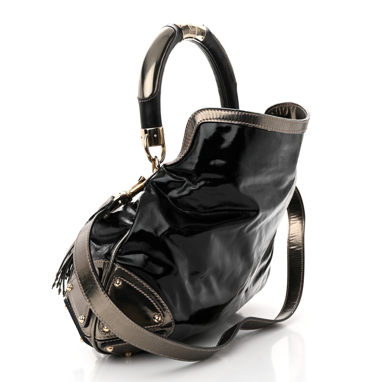 Coated Canvas Medium Indy Top Handle Hobo Black