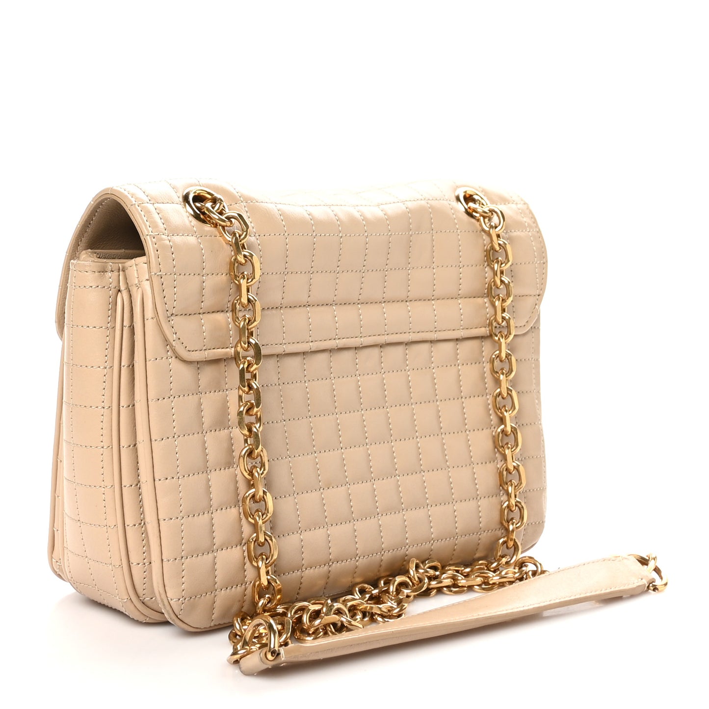 Calfskin Quilted Medium C Bag Light Beige