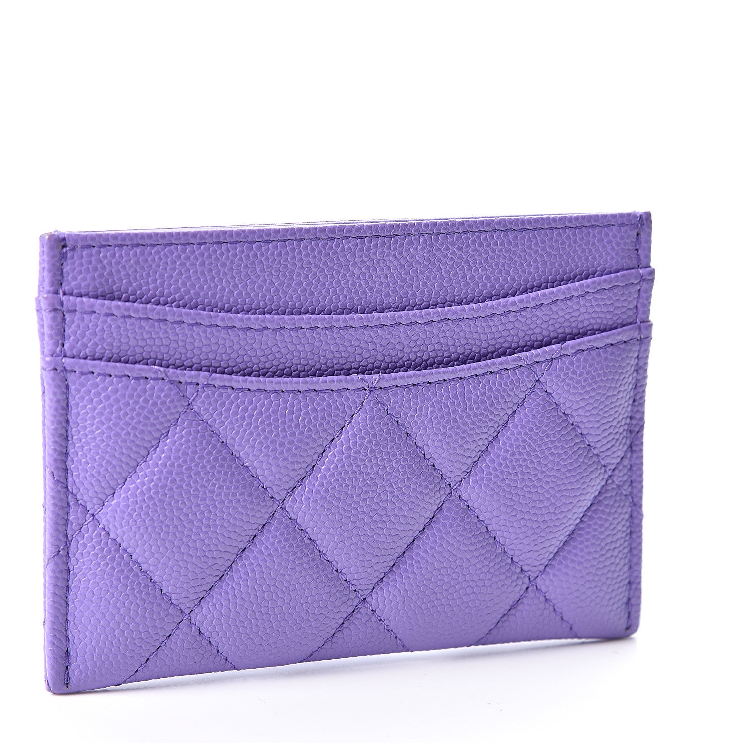 Chanel Caviar Quilted Card Holder Purple 2 of 9