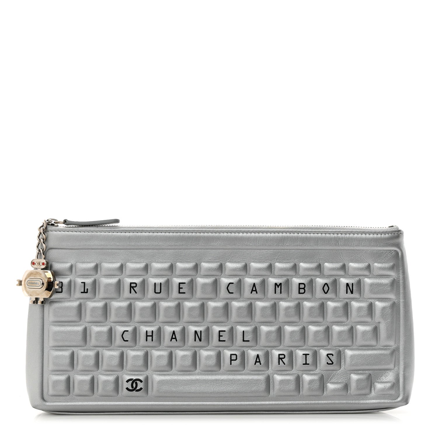 Chanel Metallic Calfskin Keyboard Pouch Silver 1325722 – FASHIONPHILE