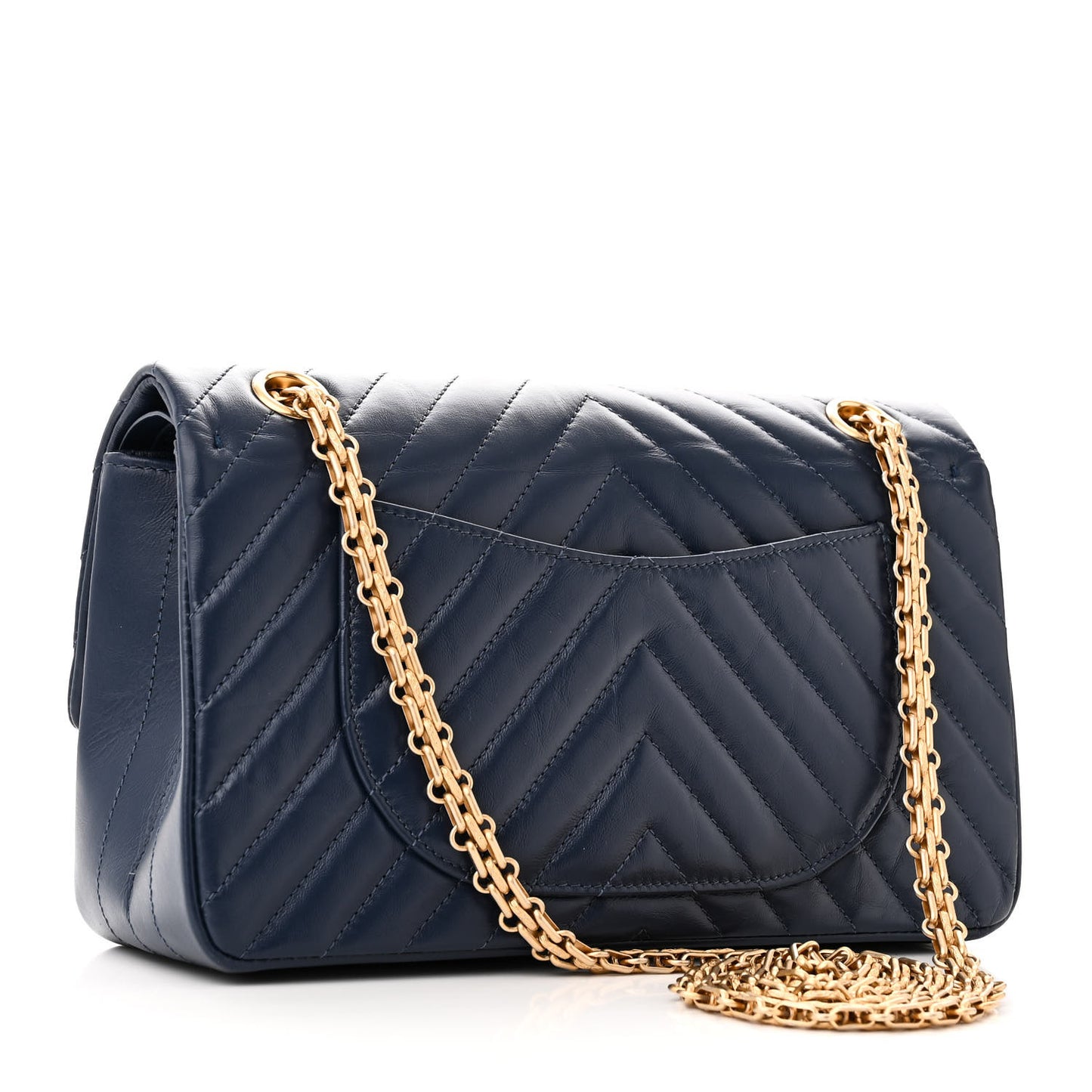 Aged Calfskin Chevron Quilted 2.55 Reissue 225 Flap Blue
