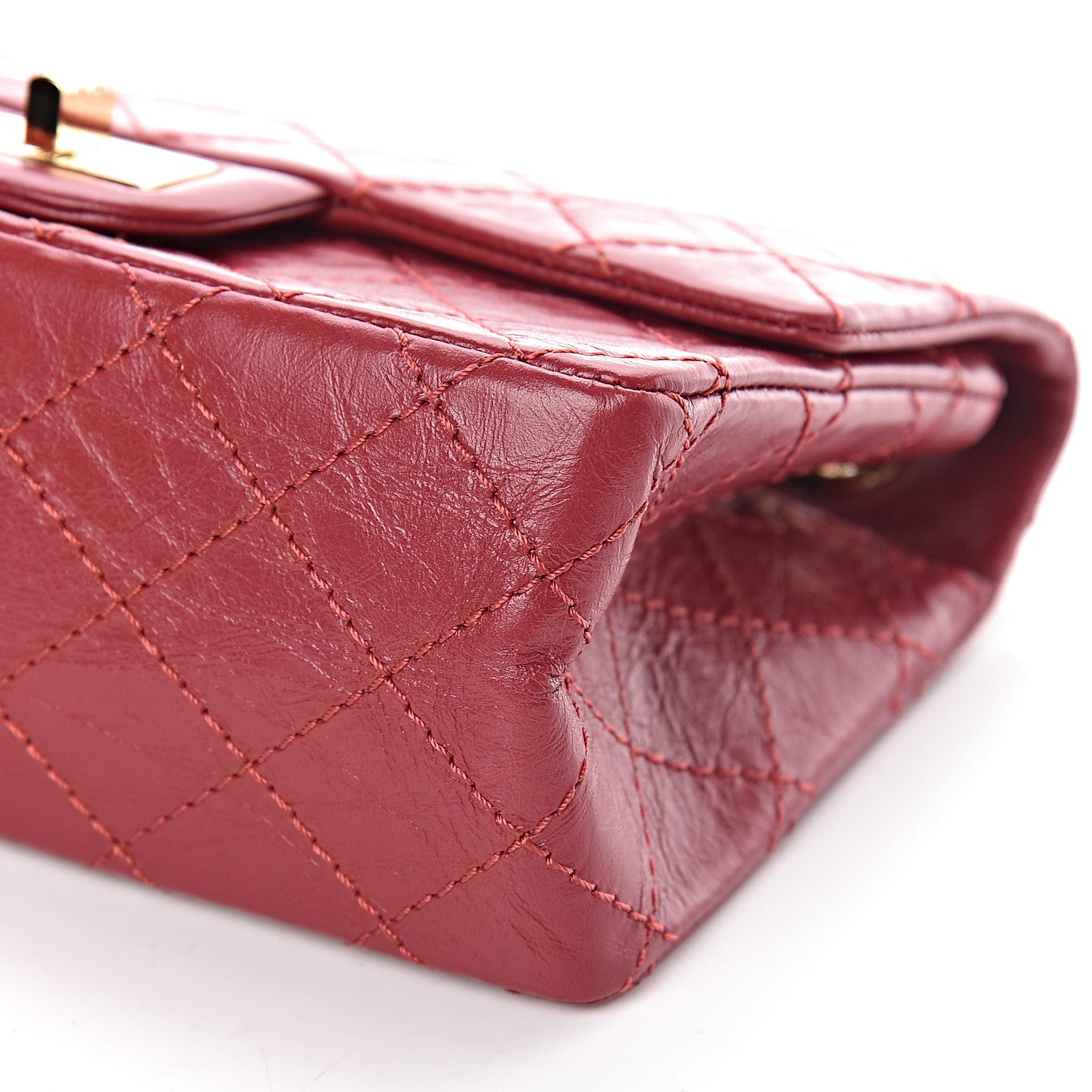 Chanel Aged Calfskin Quilted 2.55 Reissue Mini Flap Red 9 of 10