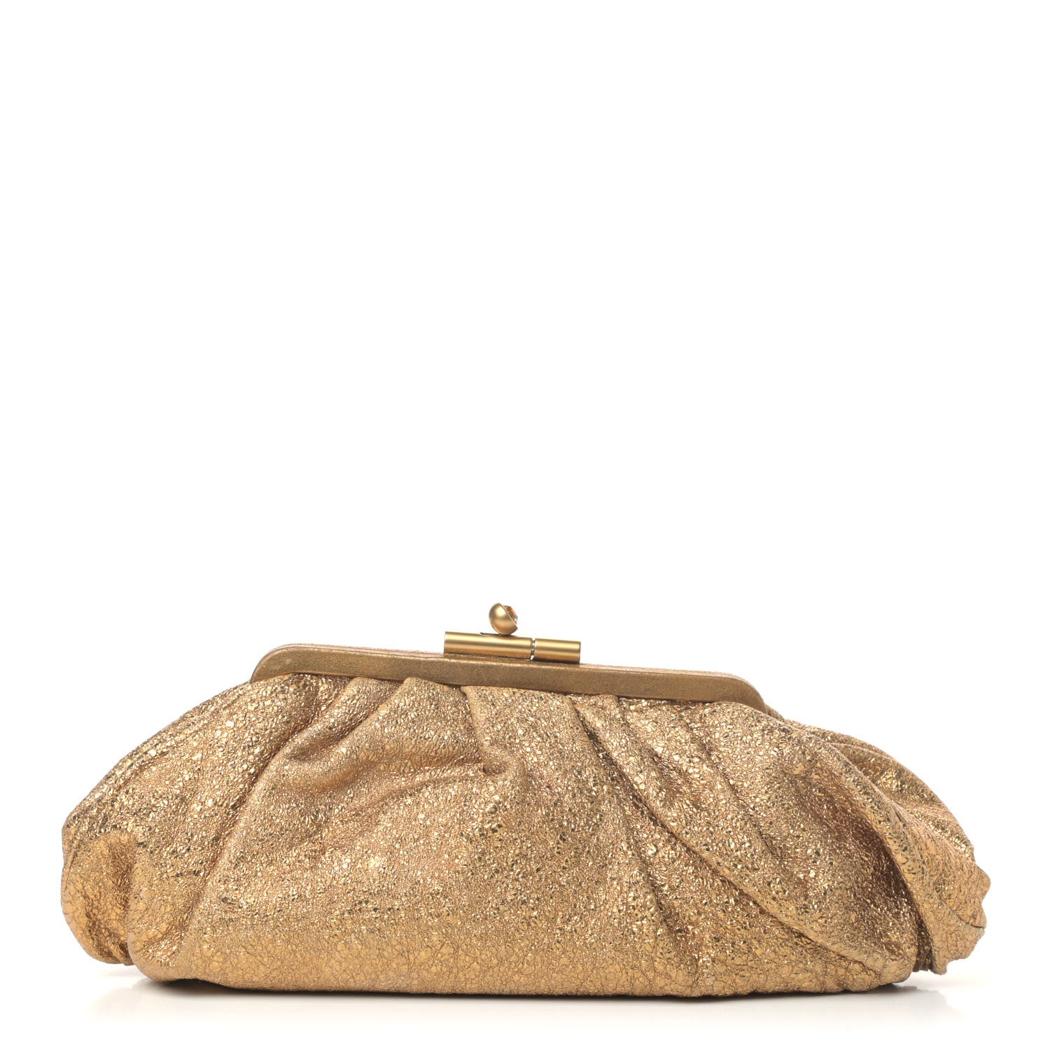 Chanel Metallic Crackled Calfskin Monte Carlo Clutch Gold 1 of 4