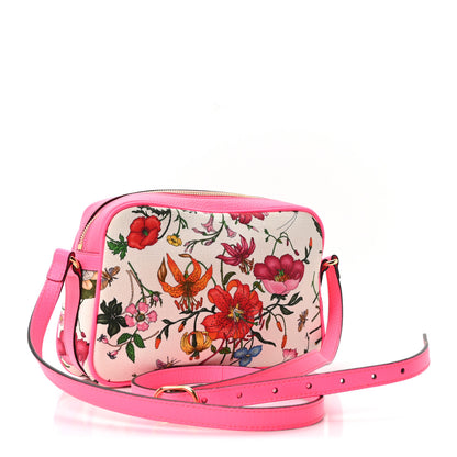 Gucci Canvas Flora Floral Shoulder Bag White Fuchsia Fluo 3 of 10