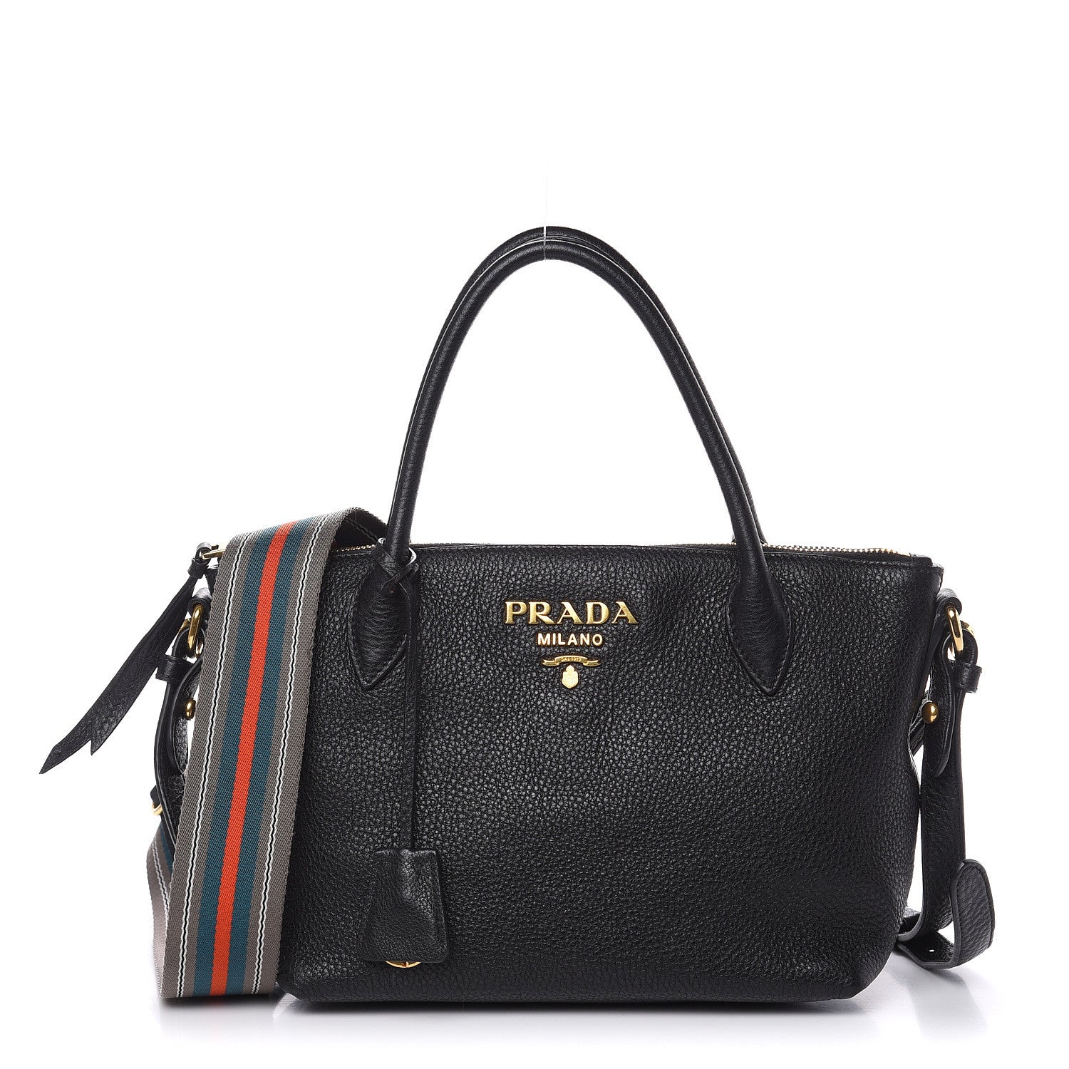 Prada Vitello Daino Tote Black 1 of 10