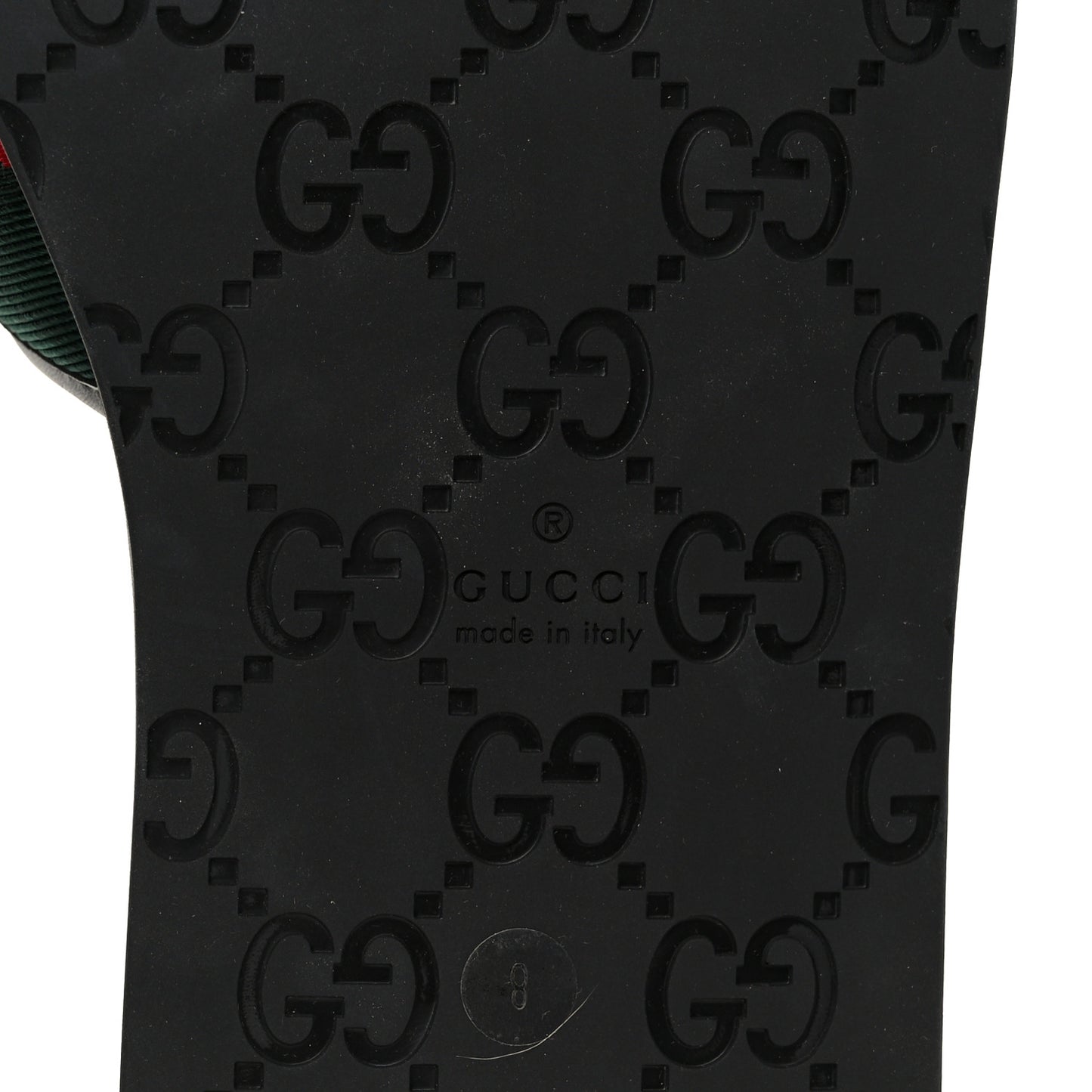 Nylon Calfskin Web Interlocking G Mens Maverik Slide Sandals 41 Black Green Red