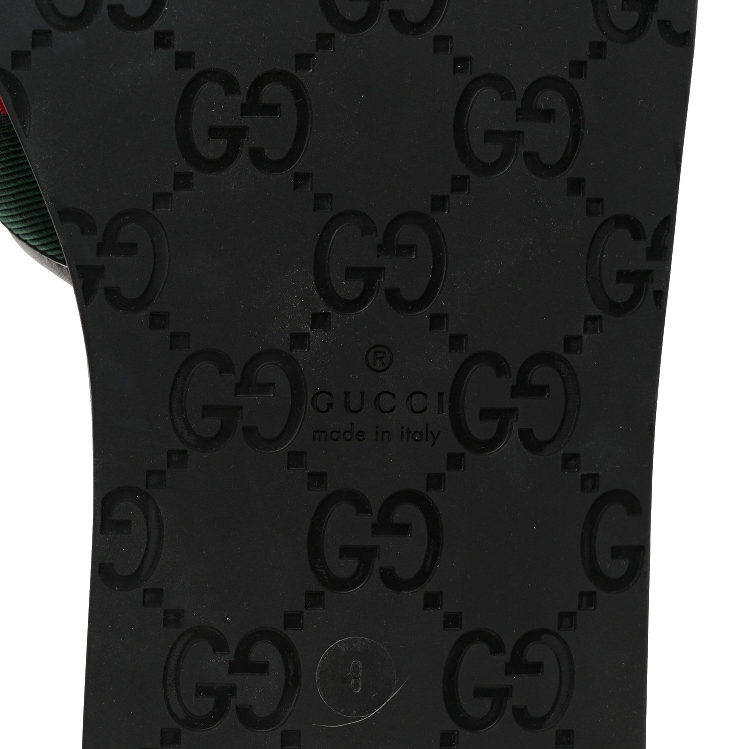 Gucci Nylon Calfskin Web Interlocking G Mens Maverik Slide Sandals 41 Black Green Red 8 of 9