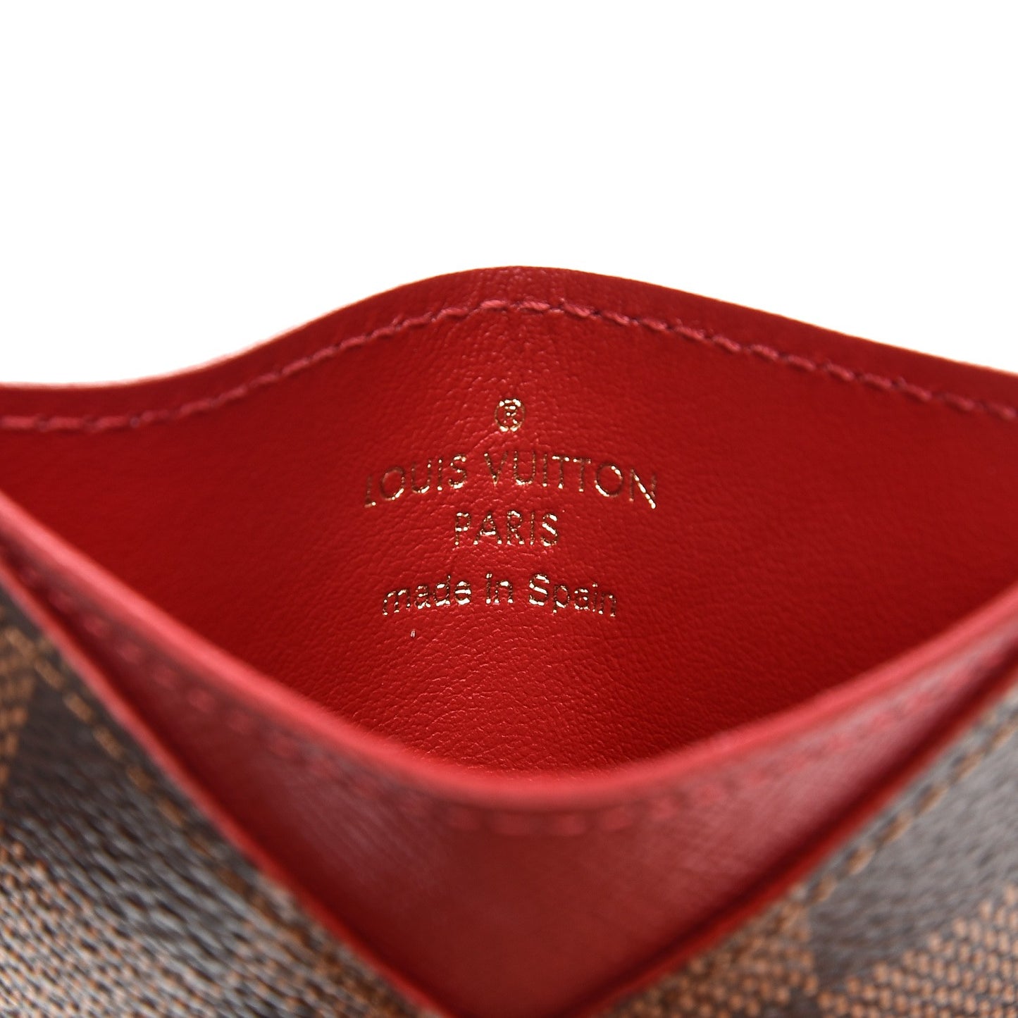 Damier Ebene Caissa Card Holder Cherry
