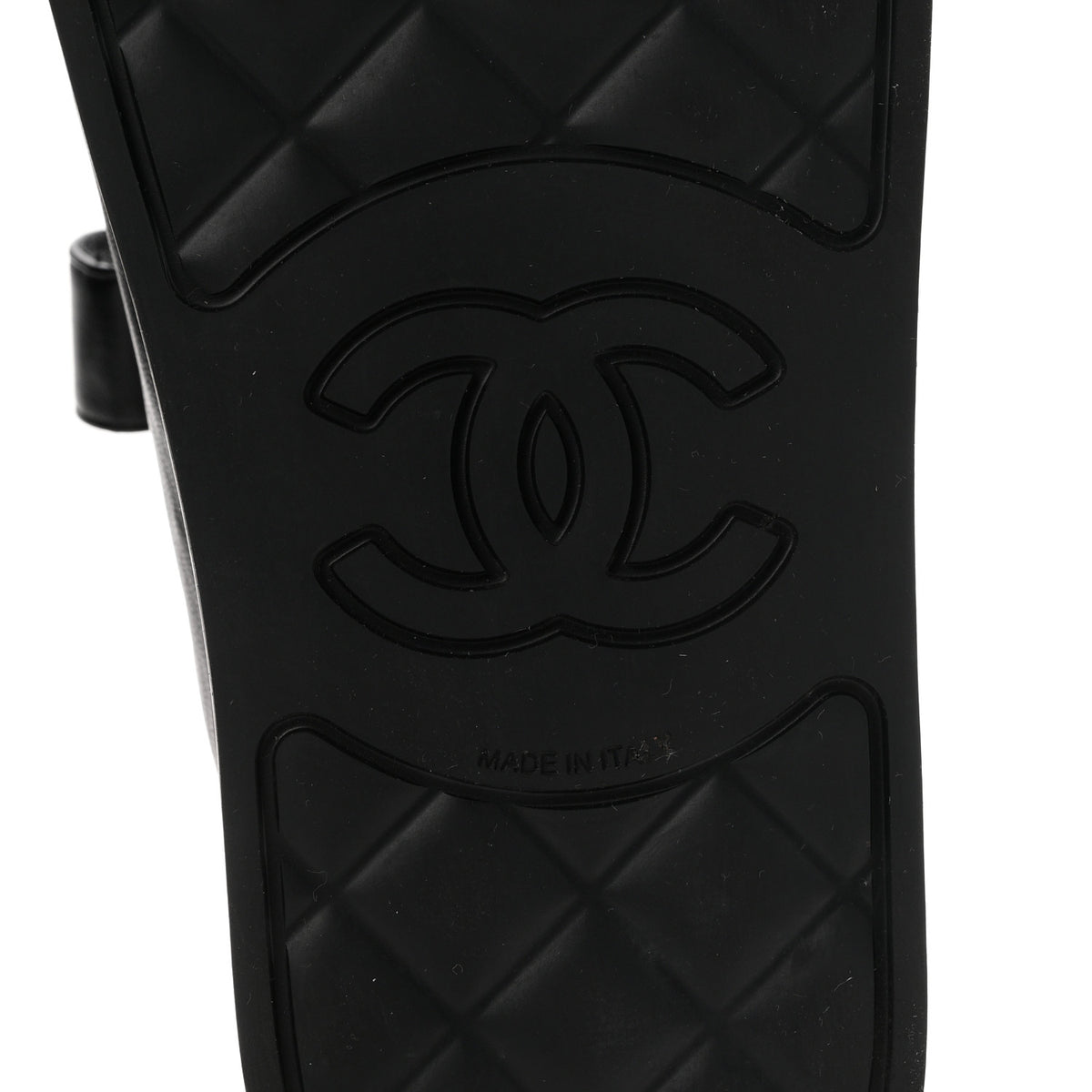 Chanel Lambskin Velcro Dad Chain CC Slide Sandals 38.5 Black 7 of 9