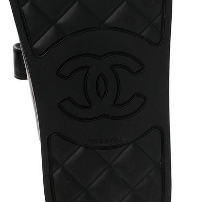 Chanel Lambskin Velcro Dad Chain CC Slide Sandals 38.5 Black 7 of 9