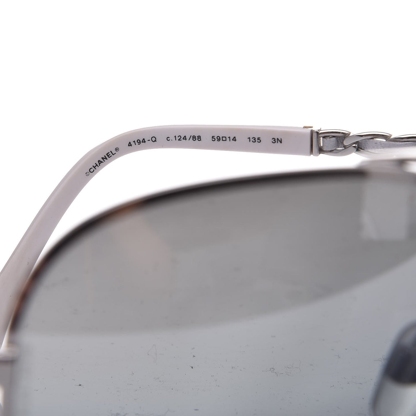 Lambskin Aviator Chain Sunglasses 4194-Q Silver