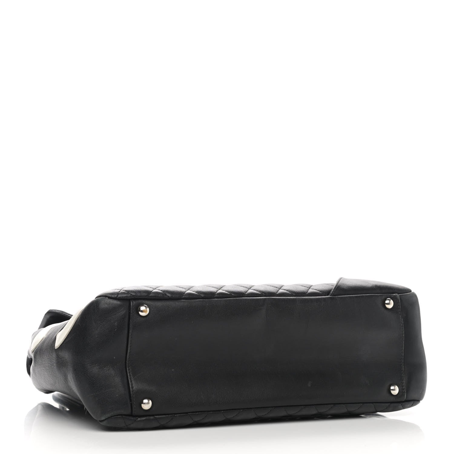 Chanel Calfskin Quilted Large Cambon Flap Black White 4 of 11