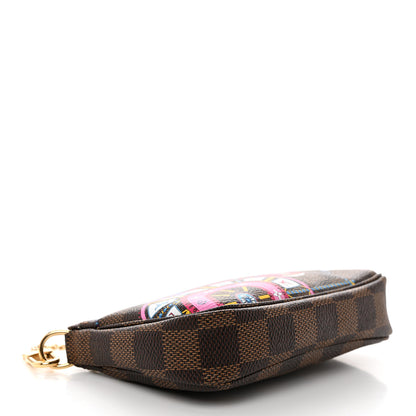 Louis Vuitton Damier Ebene 2020 Christmas Animation Big Wheel Mini Pochette Accessories Rose Ballerine 4 of 9