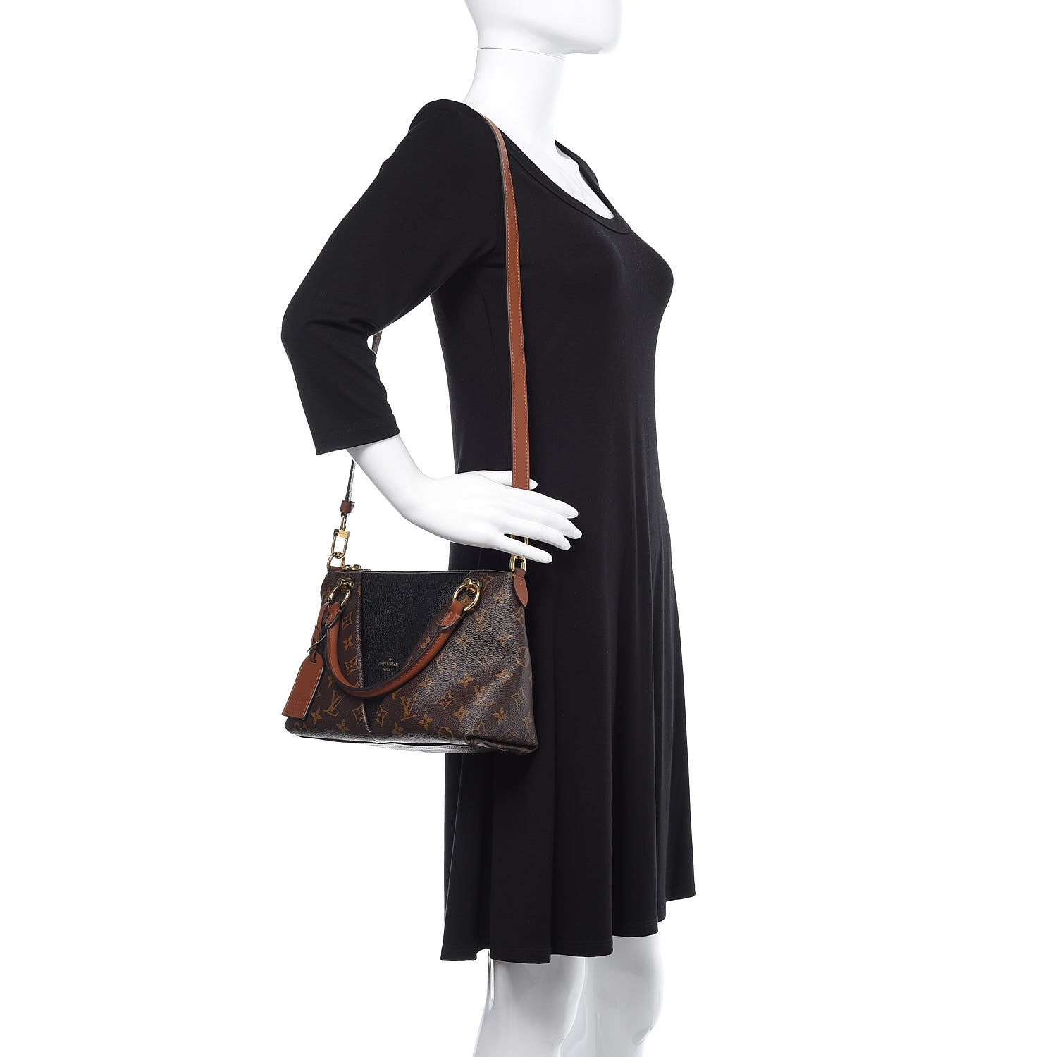 Louis Vuitton Monogram V Tote MM Black 2 of 9