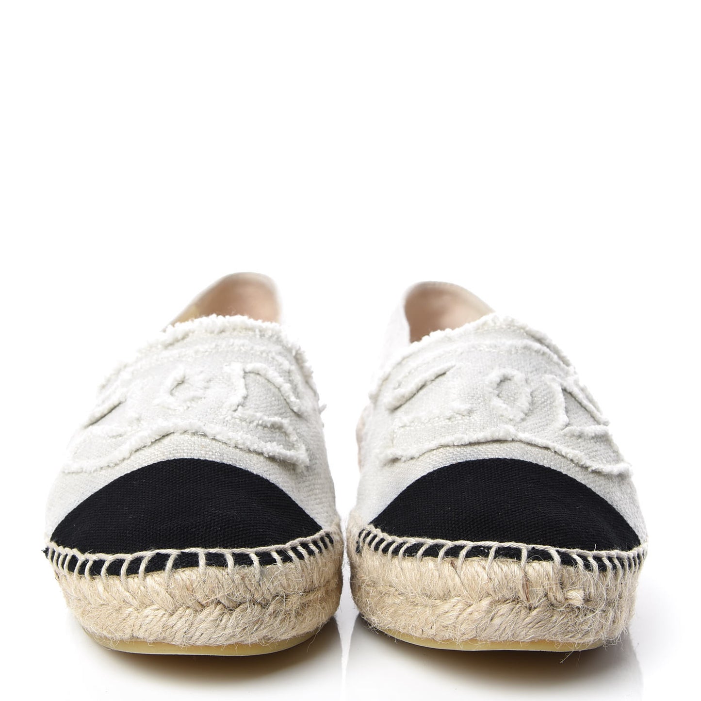 Linen CC Espadrilles 37 Beige Black