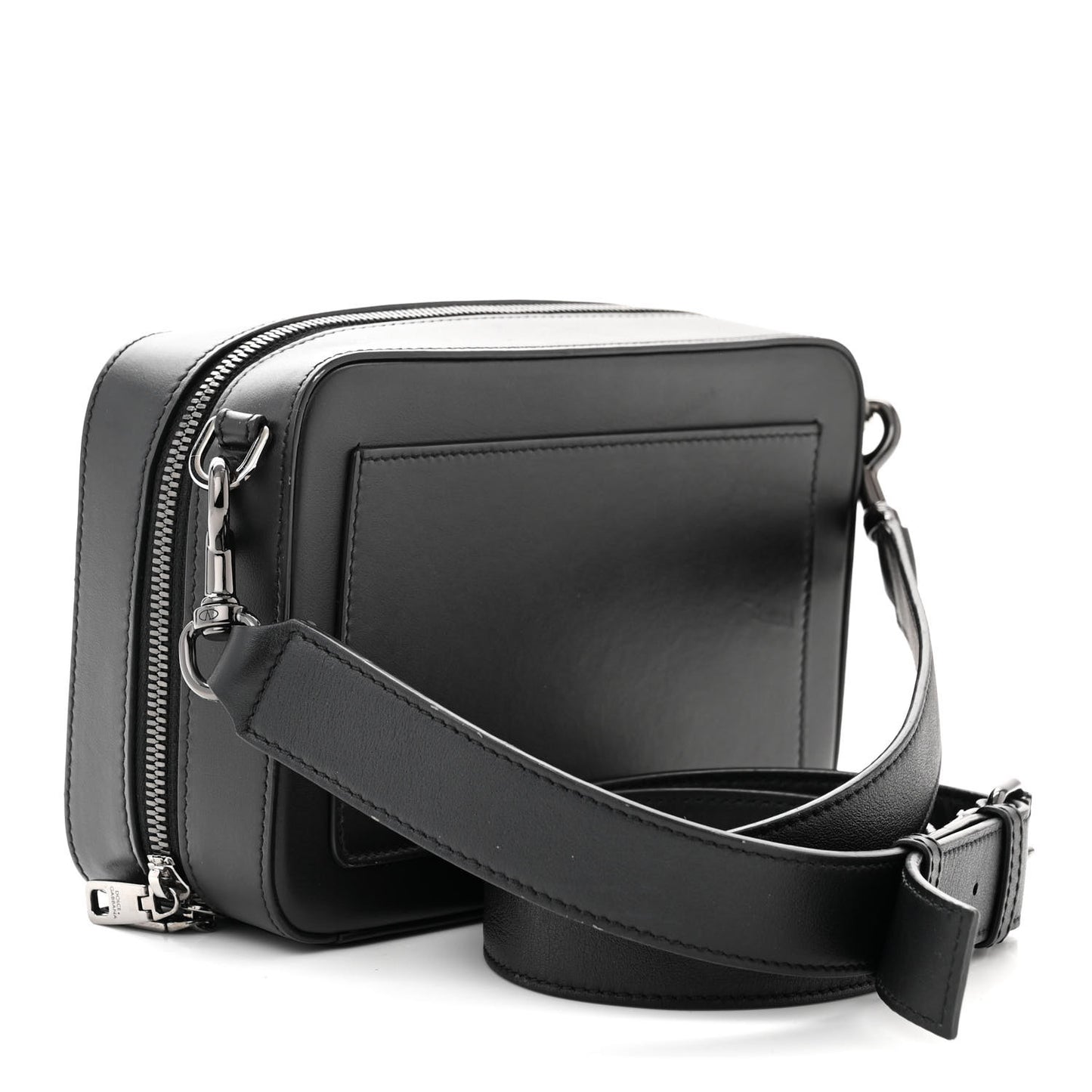 Calfskin Embossed DG Logo Crossbody Bag Black