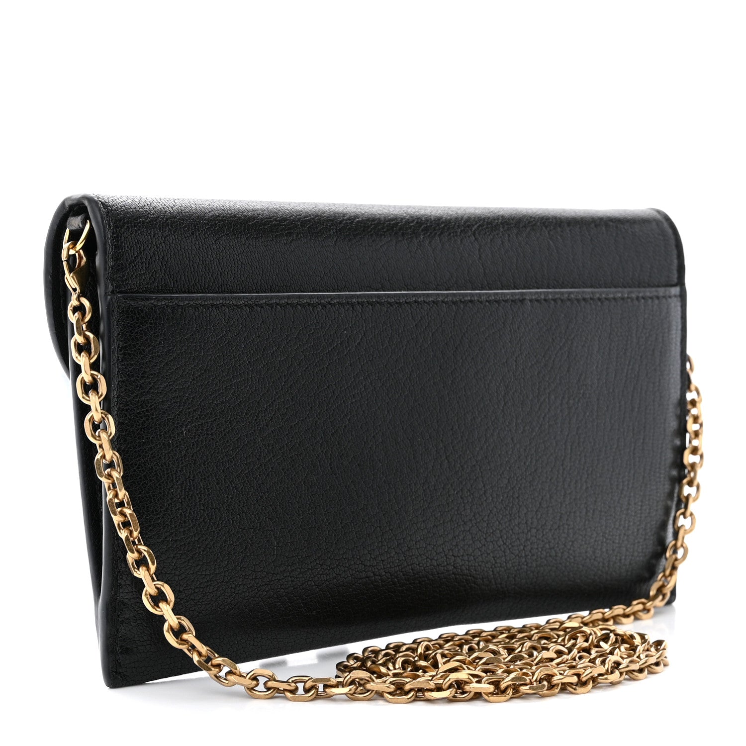 Christian Dior Goatskin Saddle Long Wallet With Chain Black 3 of 11