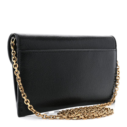 Christian Dior Goatskin Saddle Long Wallet With Chain Black 3 of 11