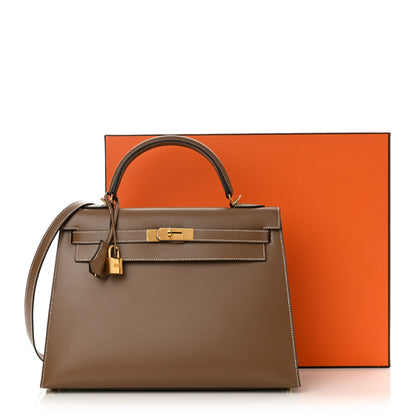 Hermes Tadelakt Sellier Kelly 32 Etoupe 14 of 14