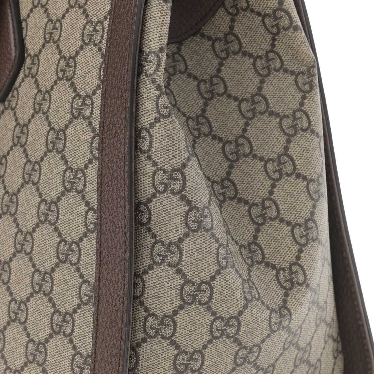 GG Supreme Monogram Web Medium Ophidia Tote Bag Brown