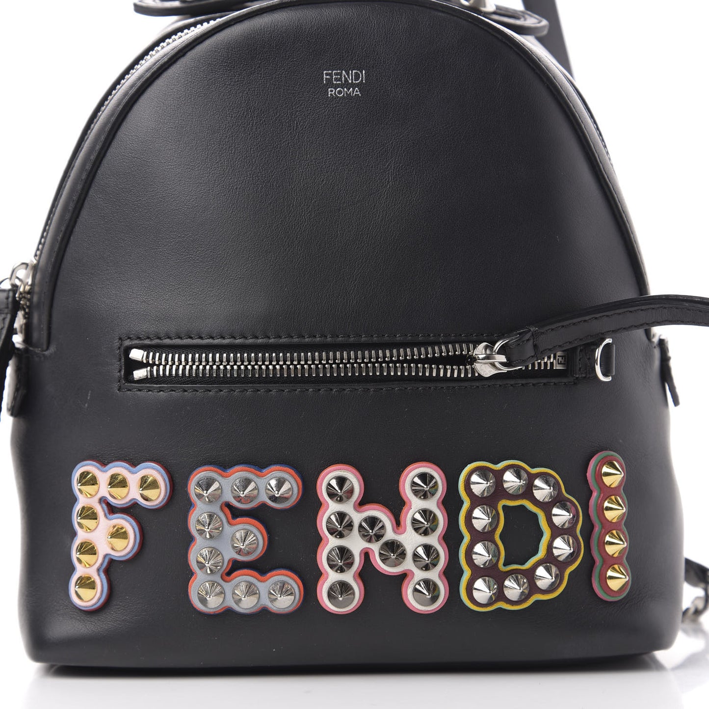 Vitello Century Fun Fair Metal Studded Mini Backpack Black Multicolor
