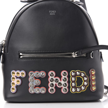 Fendi Vitello Century Fun Fair Metal Studded Mini Backpack Black Multicolor 10 of 10