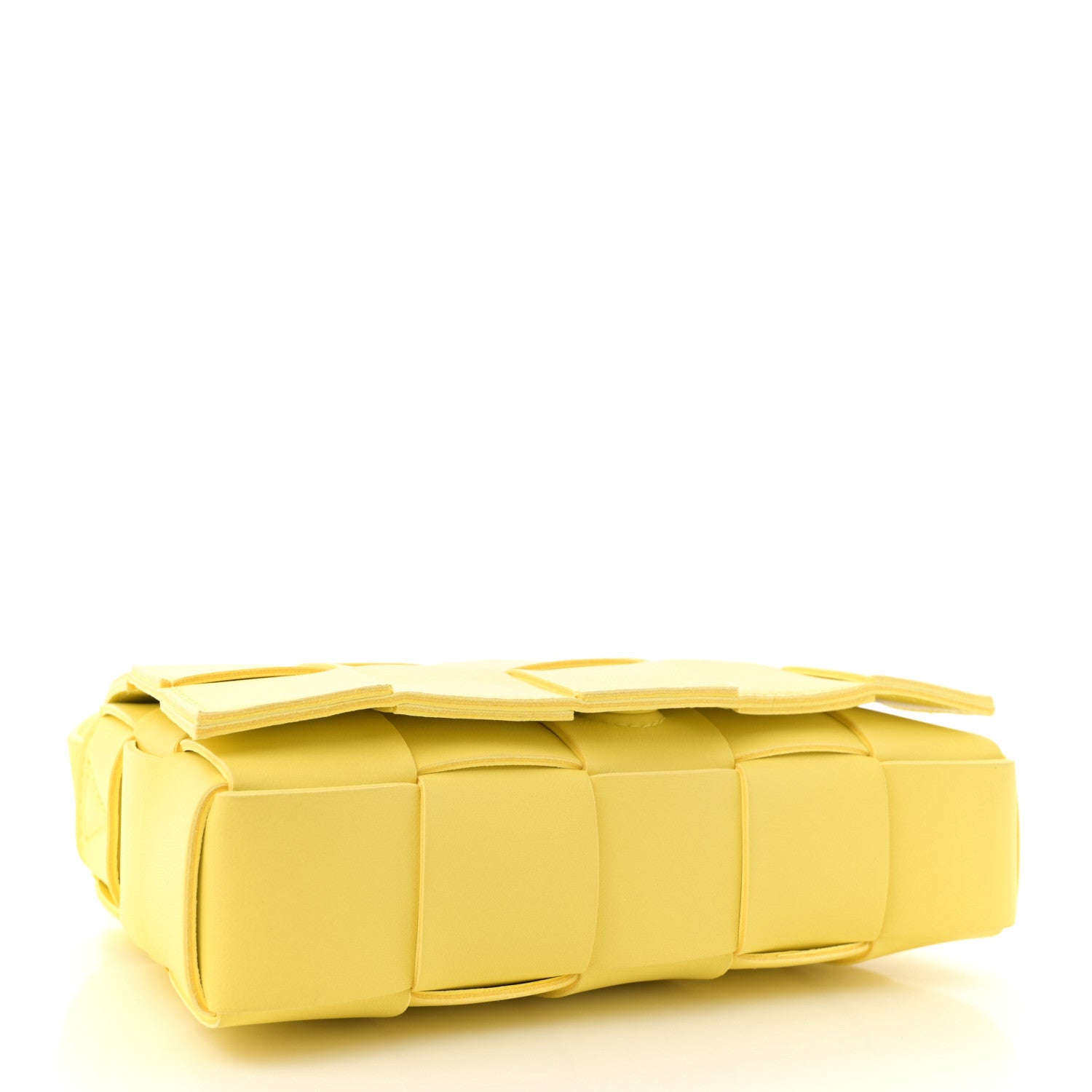 Bottega Veneta Lambskin Maxi Intrecciato Small Cassette Crossbody Bag Lemonade 4 of 10