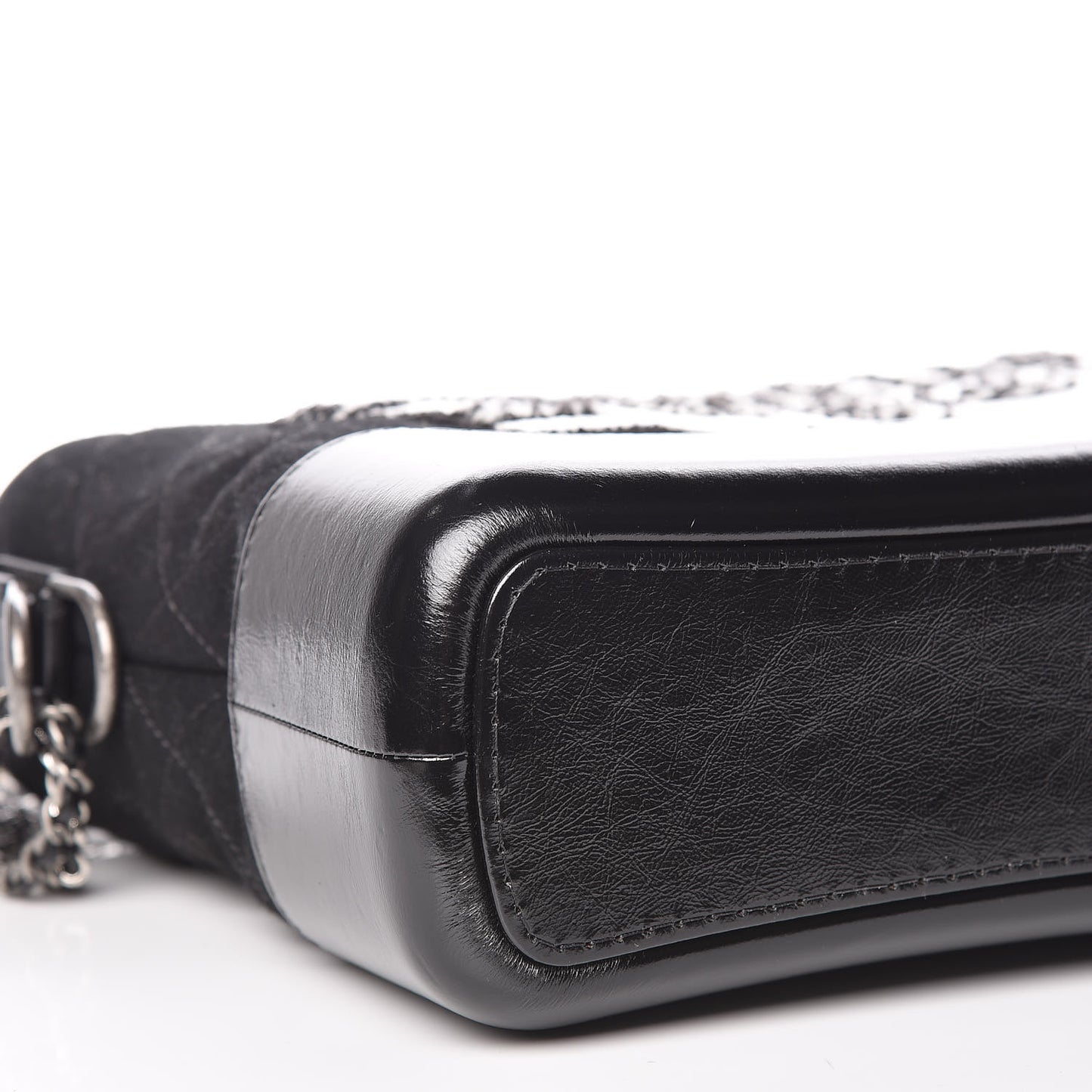 Felt Calfskin Quilted Medium Gabrielle Hobo Black