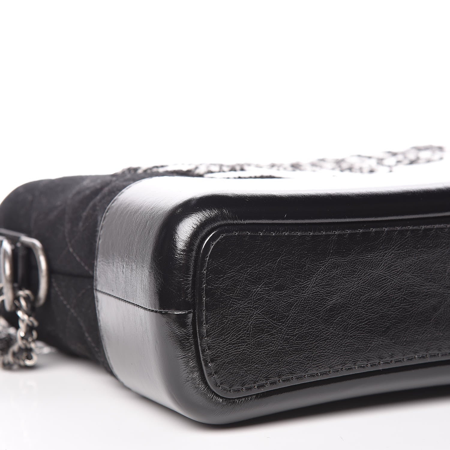 Chanel Felt Calfskin Quilted Medium Gabrielle Hobo Black 10 of 11