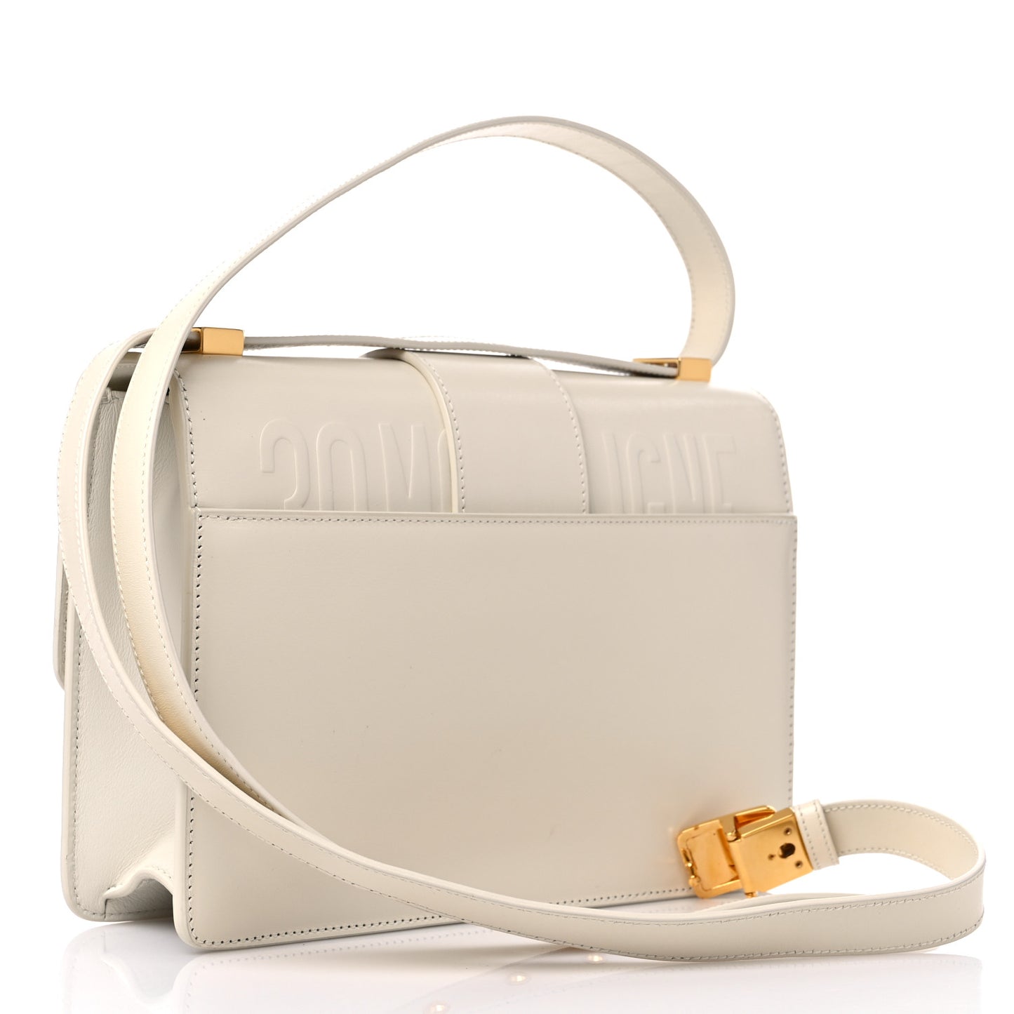 Box Calfskin 30 Montaigne Flap Bag Latte