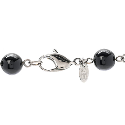 Chanel Ruthenium Beaded CC Long Necklace Black 5 of 5