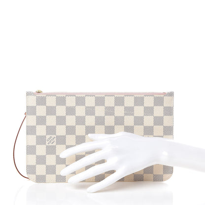 Louis Vuitton Damier Azur Neverfull MM GM Pochette Rose Ballerine 2 of 8