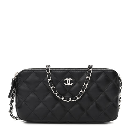 Chanel Lambskin Quilted Small Clutch With Chain Black 1 of 11