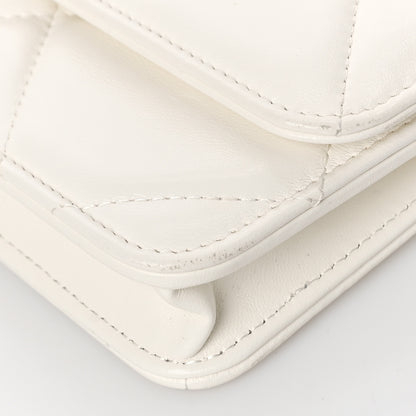 Chanel Lambskin Quilted Chanel 19 Clutch With Chain White 9 of 10