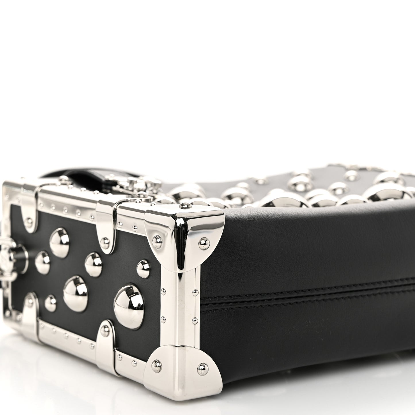 LV X YK Calfskin Brass Metal Dots Side Trunk Black