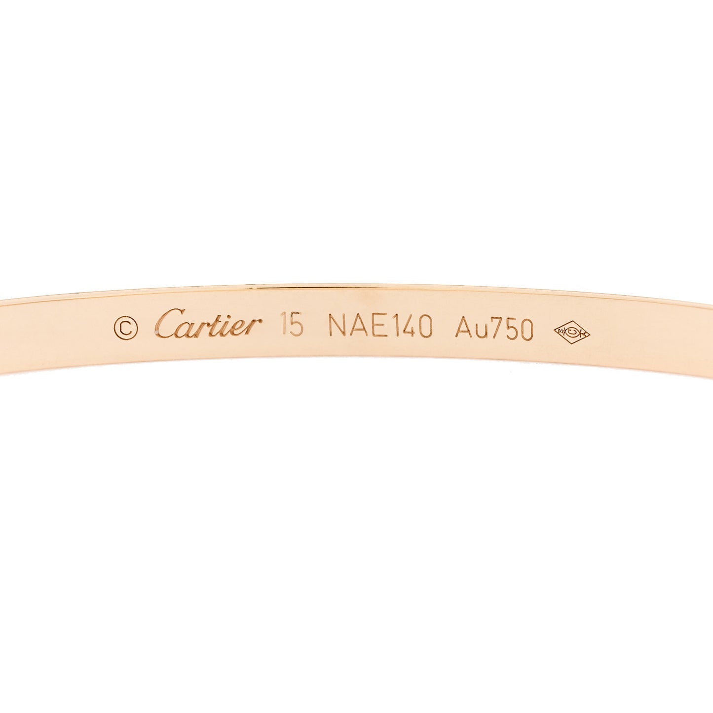 18K Yellow Gold Small LOVE Bracelet 15