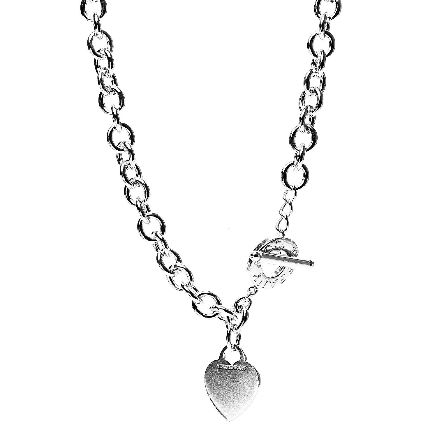 Tiffany Sterling Silver Heart Tag Toggle Necklace 1 of 3