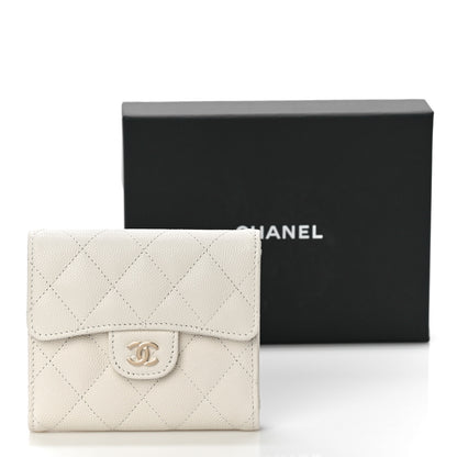 Chanel Caviar Quilted Compact Flap Wallet White 12 of 12