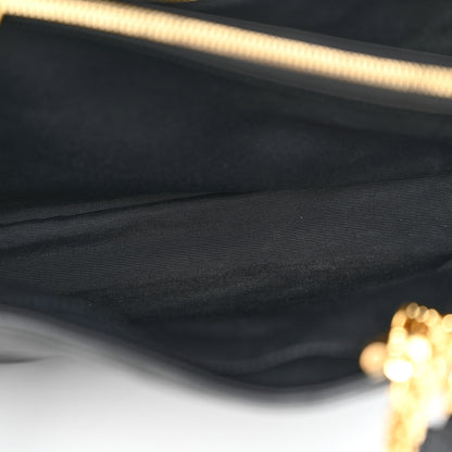 Saint Laurent Grain De Poudre Matelasse Chevron Monogram Shopping Bag Black 6 of 12